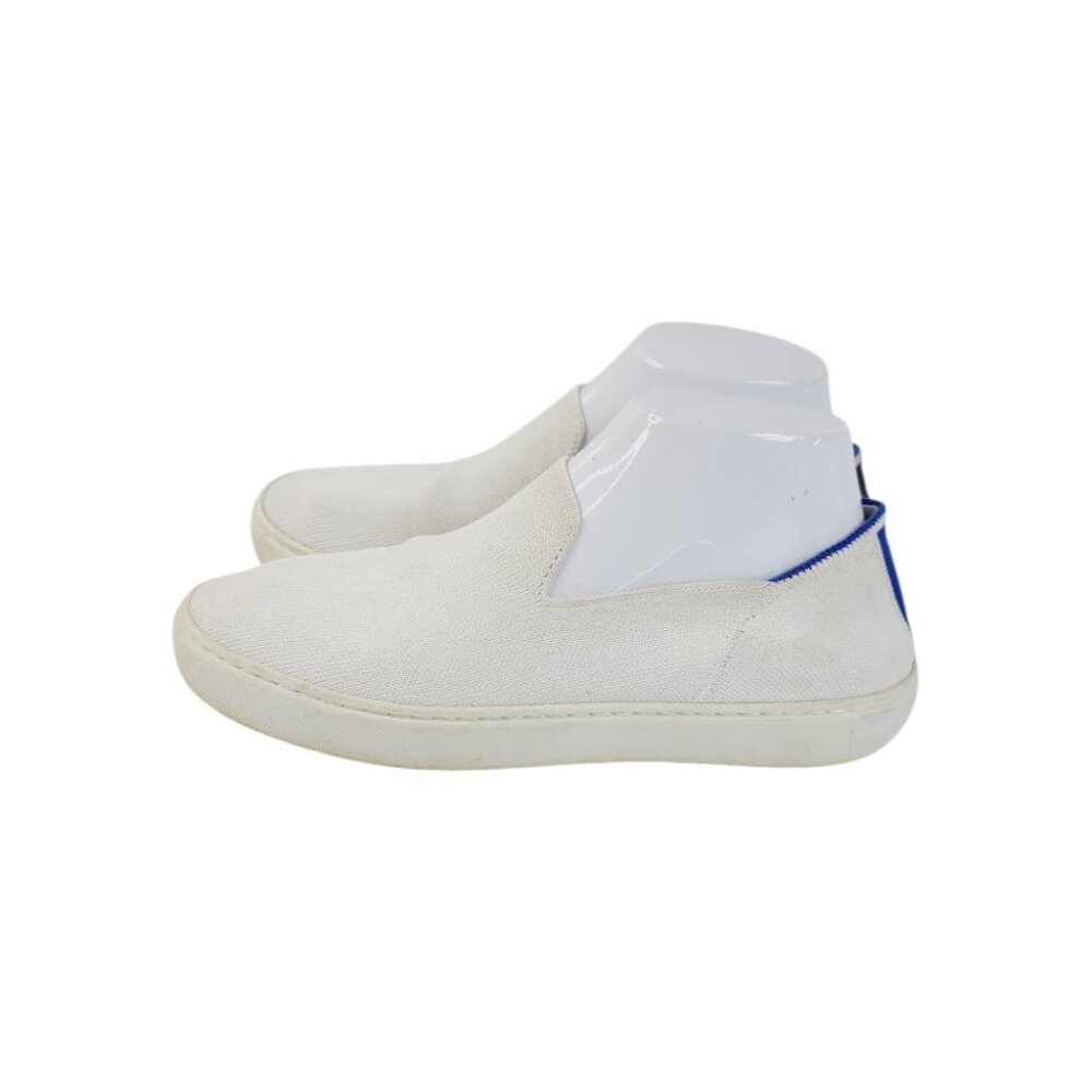 Rothy's Women's White Blue‎ The Original Canvas Slip-On Casual Sneaker Size 8.5